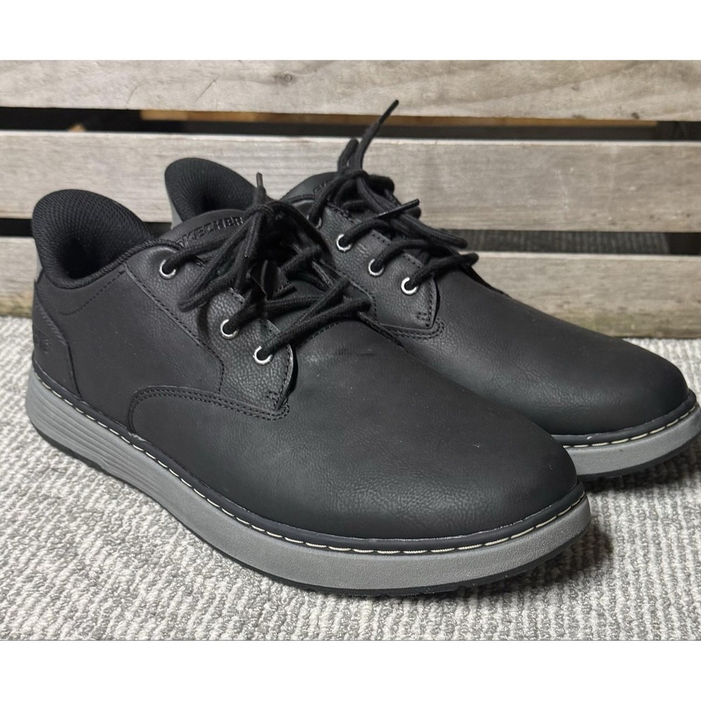 Skechers Swift Fit Shoes Mens Size 10 Black Hands Free Memory Foam Casual